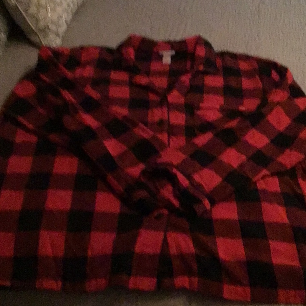Red and Black Plaid pajama Set 1X